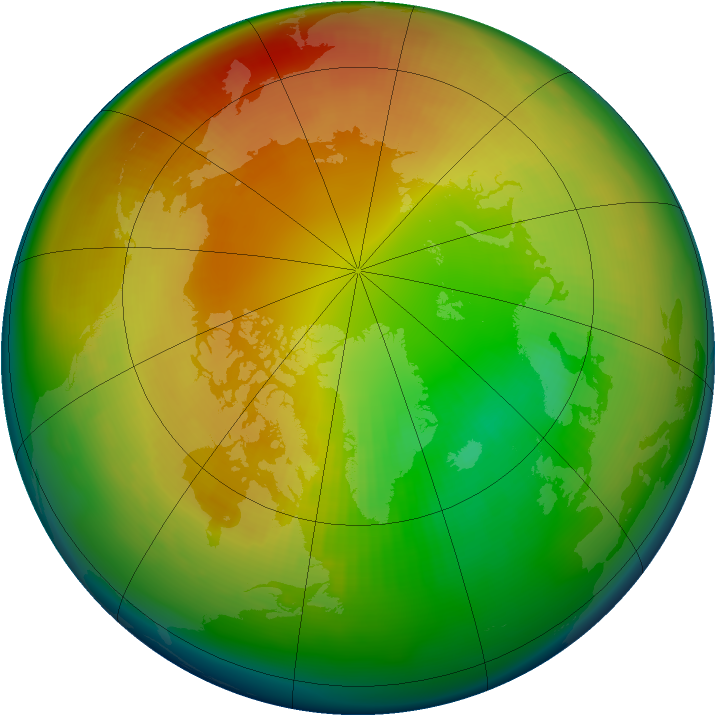 Arctic ozone map for February 1983